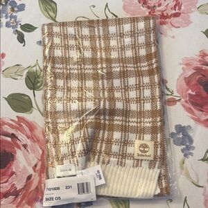 Timberland Plaid Scarf in Brown and White